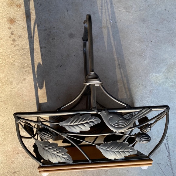 Wooden Iron basket wood heavyweight organizer bird - Picture 2 of 7
